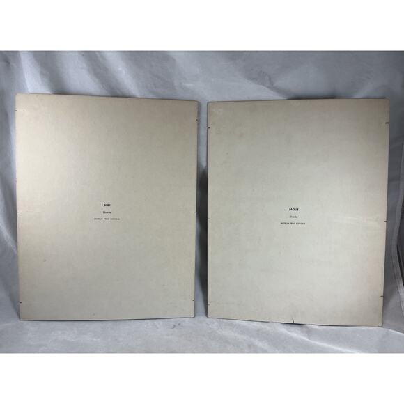 Sherle Big Eye Litho Prints Gigi & Jaque Museum Editions 14 x 11 Unframed 1960s - Picture 6 of 8